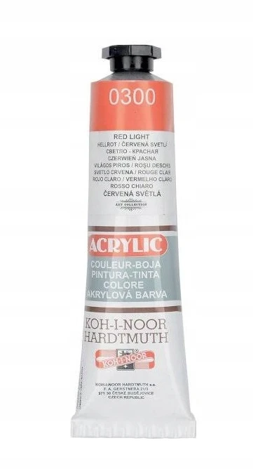 Koh-i-noor akriliniai dažai 40 ml, ryškiai raudoni