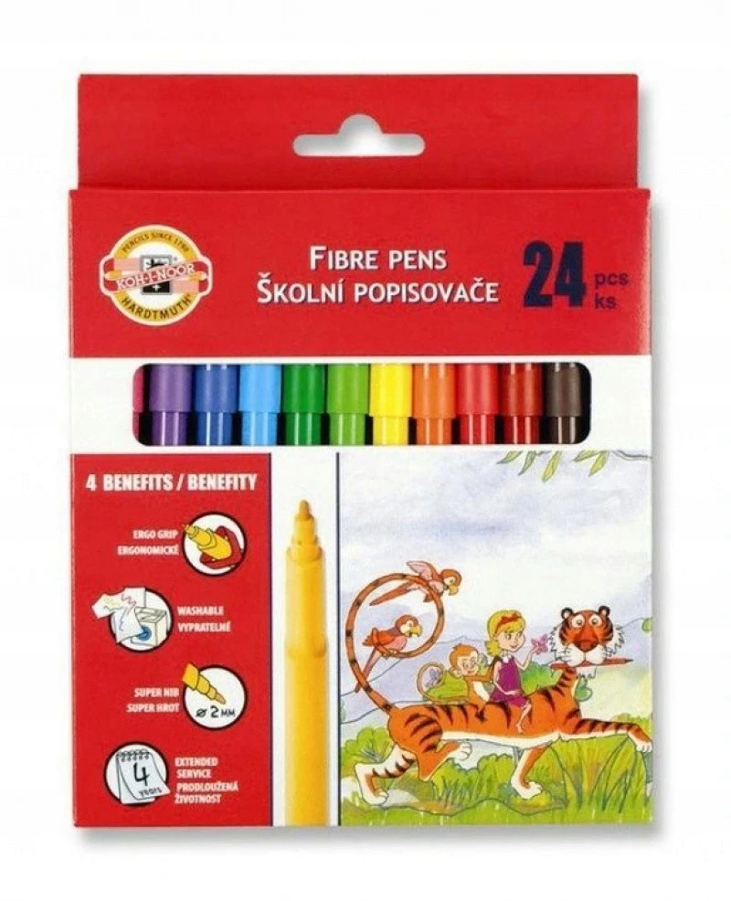 Koh-i-noor flomasterių rinkinys, 24 spalvos