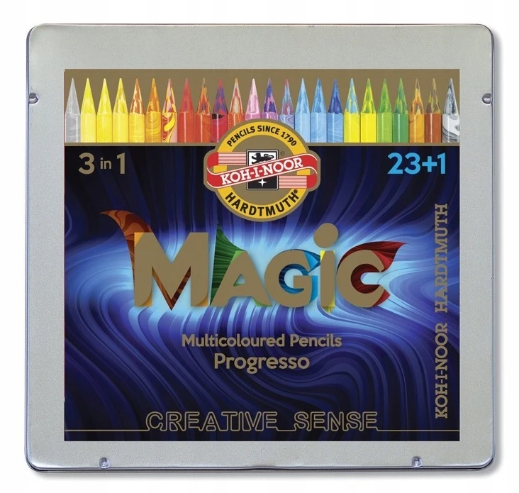 Koh-i-Noor magic Progresso pieštukai be medienos 8774 24 spalvos