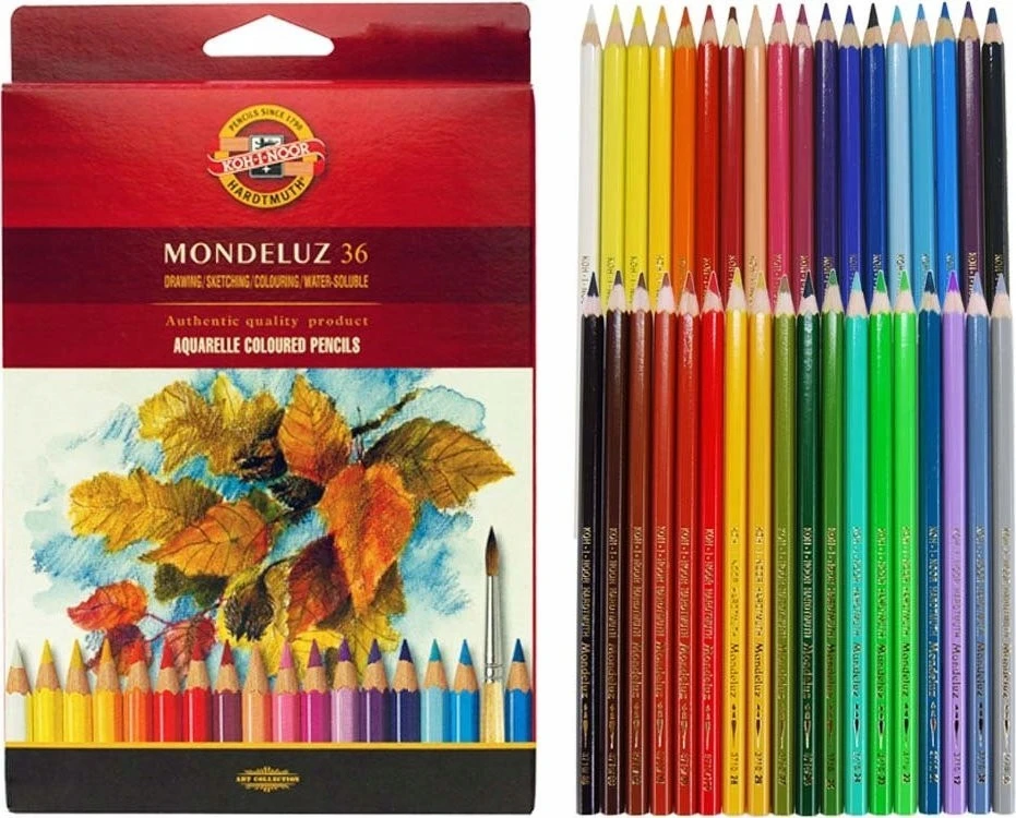 Koh-i-noor Mondeluz akvarelinės kreidelės, 36 spalvų rinkinys