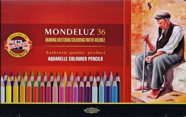 Koh-i-noor Mondeluz akvarelinės kreidelės, 36 spalvos, metalinė dėžutė