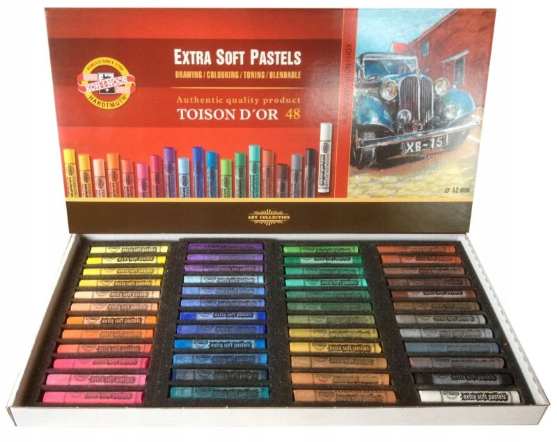 Koh-i-noor sausos pastelės pieštukuose, 48 spalvos