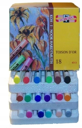 Koh-i-noor sausų pastelės 18 spalvų rinkinys 8513