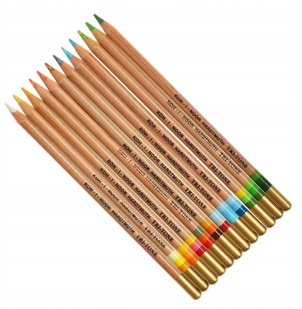 Koh-i-noor spalvoti pieštukai 11+1 spalvos, trikampiai