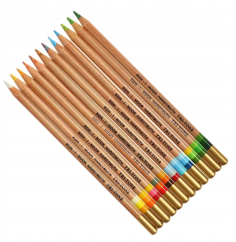 Koh-i-noor spalvoti pieštukai 11+1 spalvos, trikampiai