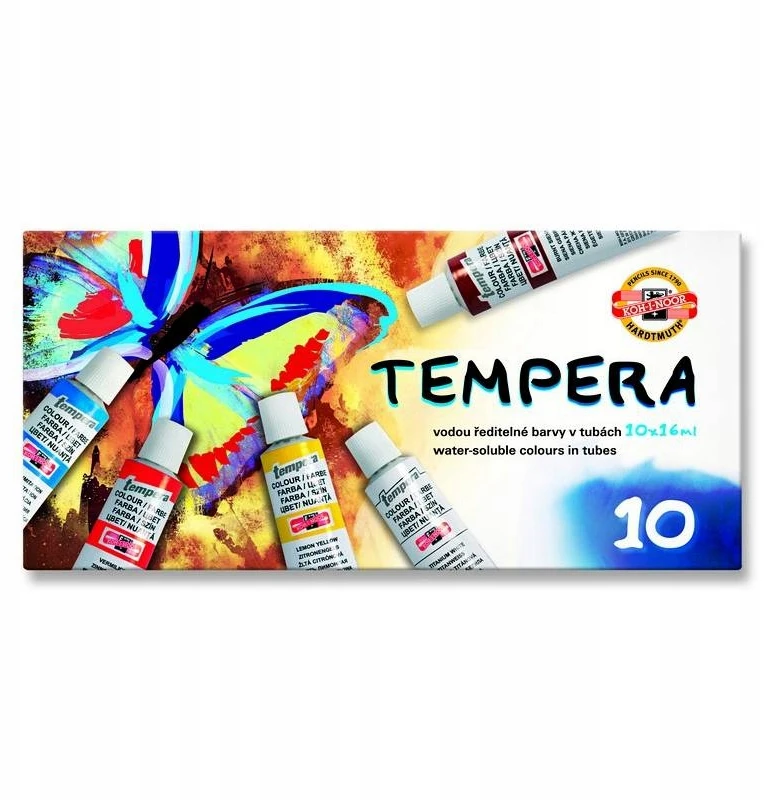 Koh I noor Temperos dažai, kurių tūbelėje yra 10 spalvų