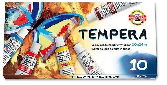 Koh I noor Temperos dažai, kurių tūbelėje yra 10 spalvų