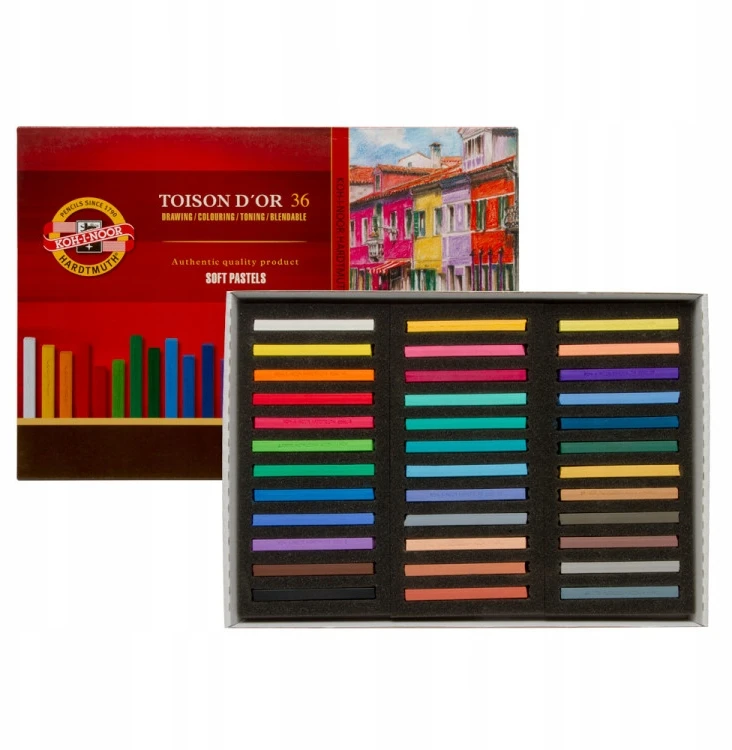 Koh-i-noor Toison D'or 8585 pastelinės kreidelės, 36 spalvos