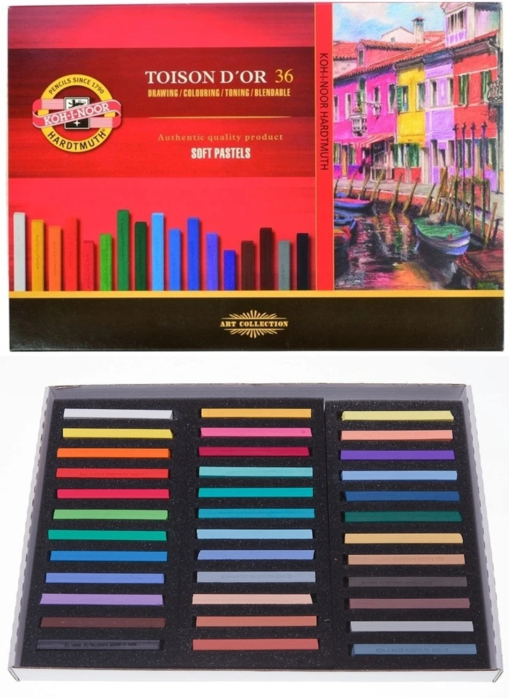 Koh-i-noor Toison D'or 8585 pastelinės kreidelės, 36 spalvos