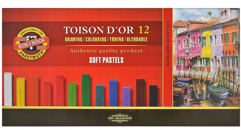 Koh-i-noor Toison D'or pastelinės kreidelės, 12 spalvų