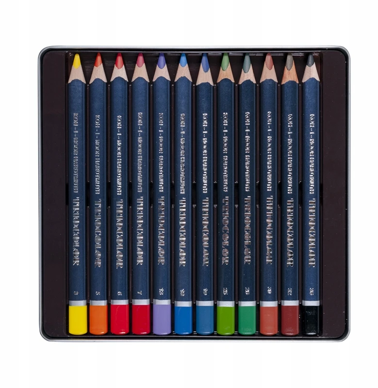 Koh-i-noor Triocolor kreidelės 12 vnt. metalinėje dėžutėje