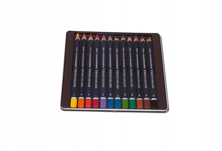 Koh-i-noor Triocolor kreidelės 12 vnt. metalinėje dėžutėje