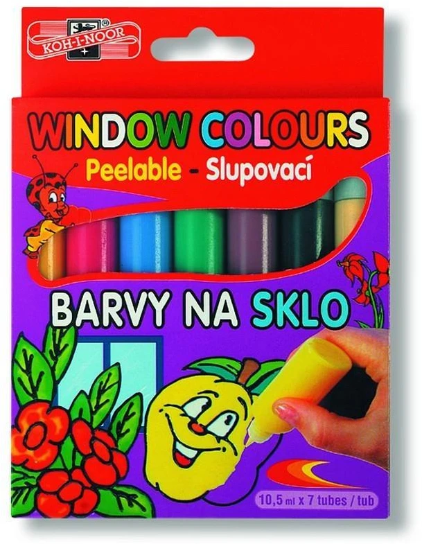 Koh I noor Vitražiniai dažai 10,5ml: 5 spalvos + 2 kontūrai