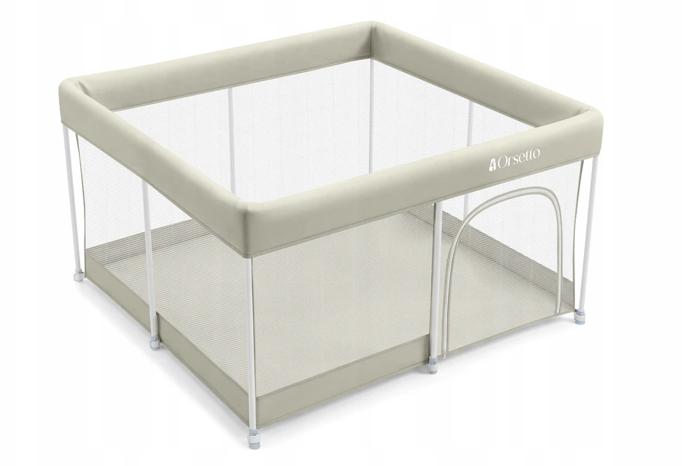 KOJEC DZIECIĘCY 127x127 cm AUTOMATYCZNIE sulankstomas ORSETTO BEŻOWY LEKKI 5 KG