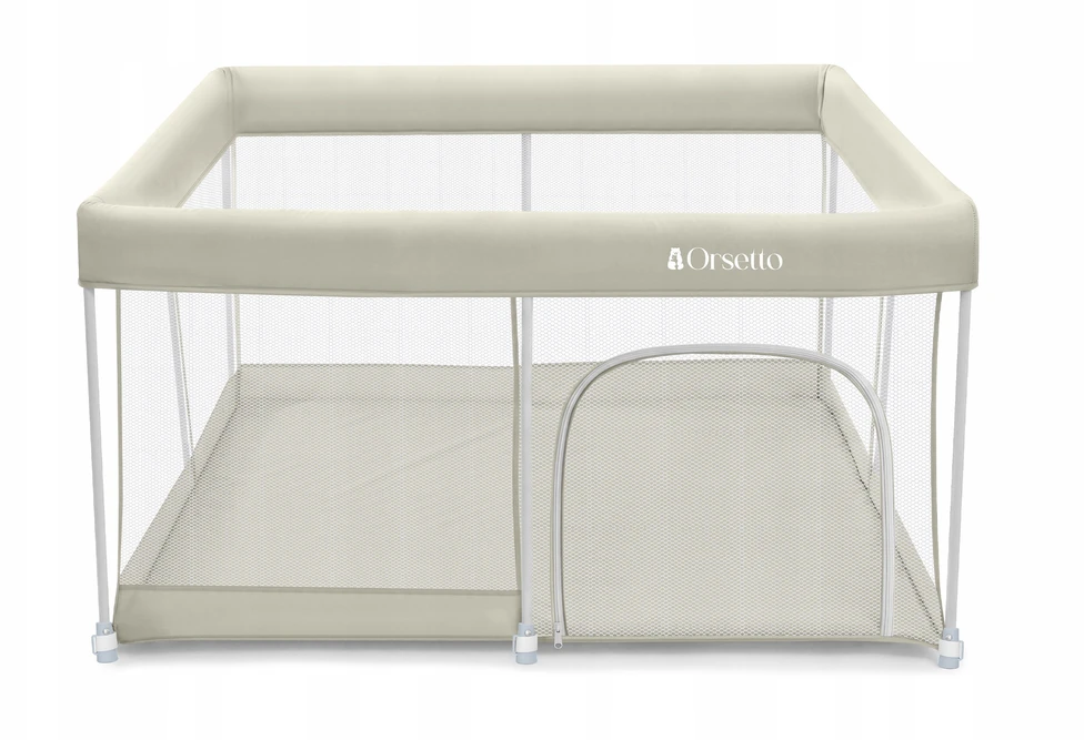KOJEC DZIECIĘCY 127x127 cm AUTOMATYCZNIE sulankstomas ORSETTO BEŻOWY LEKKI 5 KG