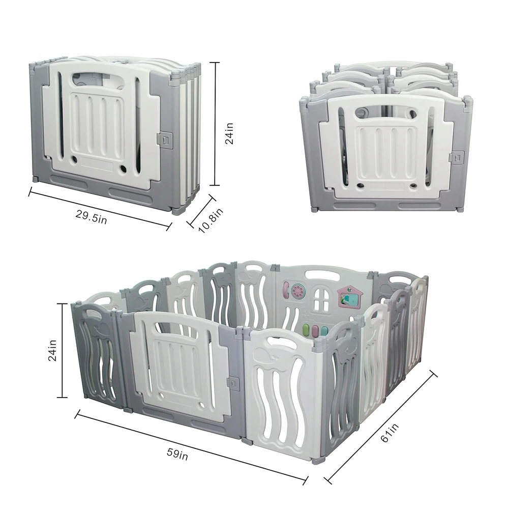 Kojec GUPAMIGA pilka 150x150x60 cm su deską do rysowania