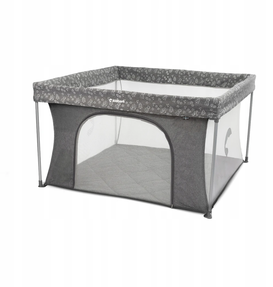 Kojec Kidnort pilka su opakowaniem 126,5x126,5 cm, wysokość 74,5 cm