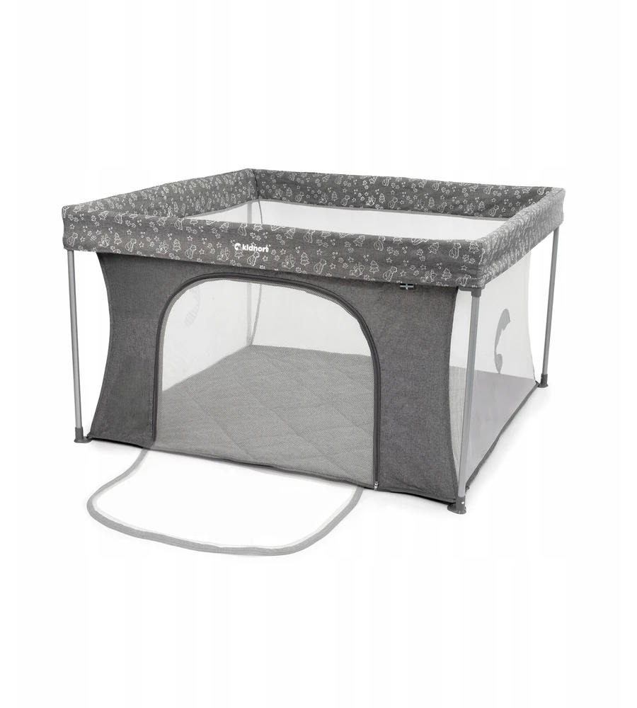 Kojec Kidnort pilka su opakowaniem 126,5x126,5 cm, wysokość 74,5 cm