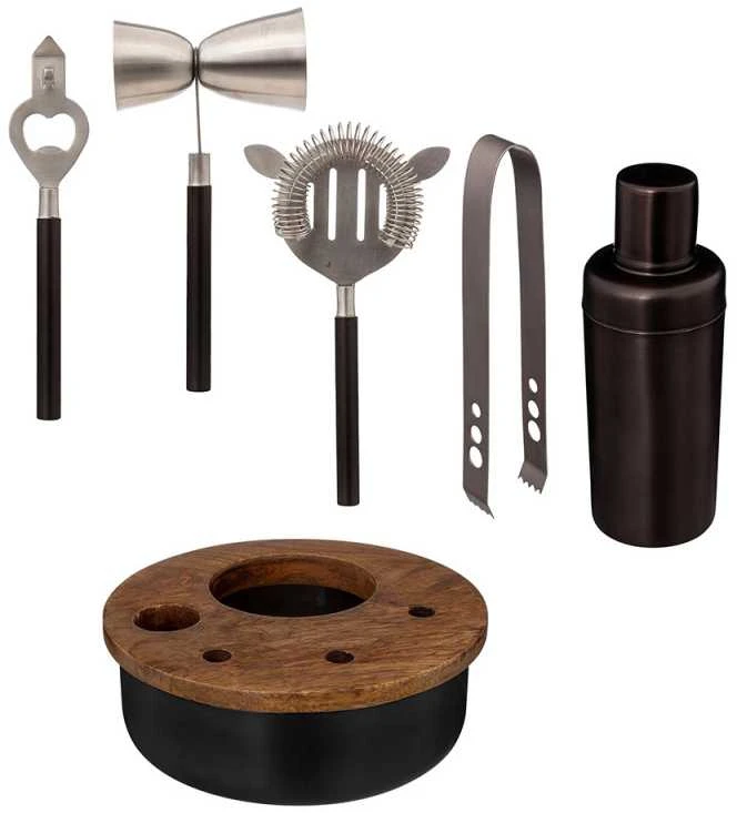 Kokteilių gaminimo rinkinys SECRET DE GOURMET 6 dalių nerūdijantis plienas
