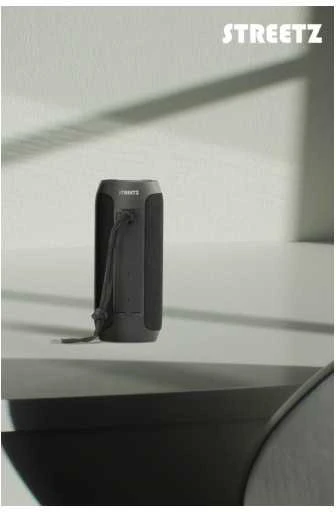 Streetz Nešiojama kolonėlė Bluetooth, 2x5W, AUX, micro SD lizdas, juoda / S250-BLK / 6612033