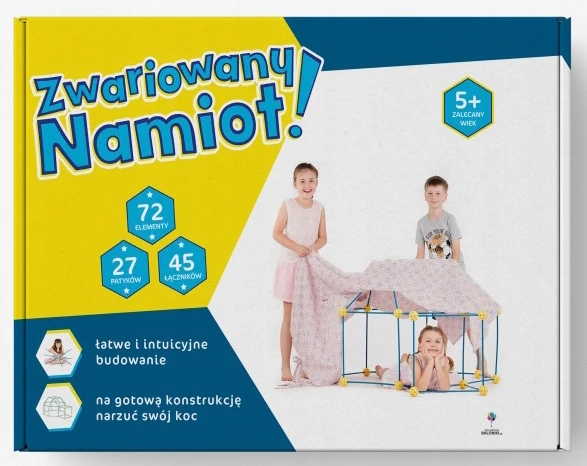 Kolorowe Baloniki Crazy Geltonas-Mėlynas Tent House BAZA 72 vnt. NAMO blokai Konstrukcijos