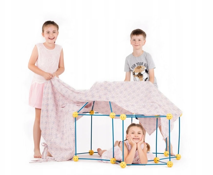 Kolorowe Baloniki Crazy Geltonas-Mėlynas Tent House BAZA 72 vnt. NAMO blokai Konstrukcijos