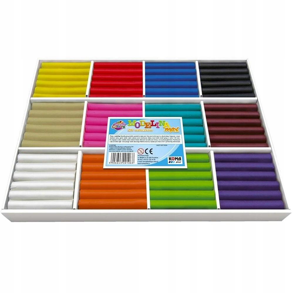 Koma Plast MODELINA MAX 216 ROLLERS 36 fluo spalvos DARŽELIO KOMPLEKTAS