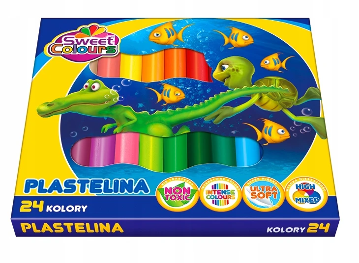 Nara Koma Plast Plastelinos rinkinys 24 spalvų su piešimo knygele
