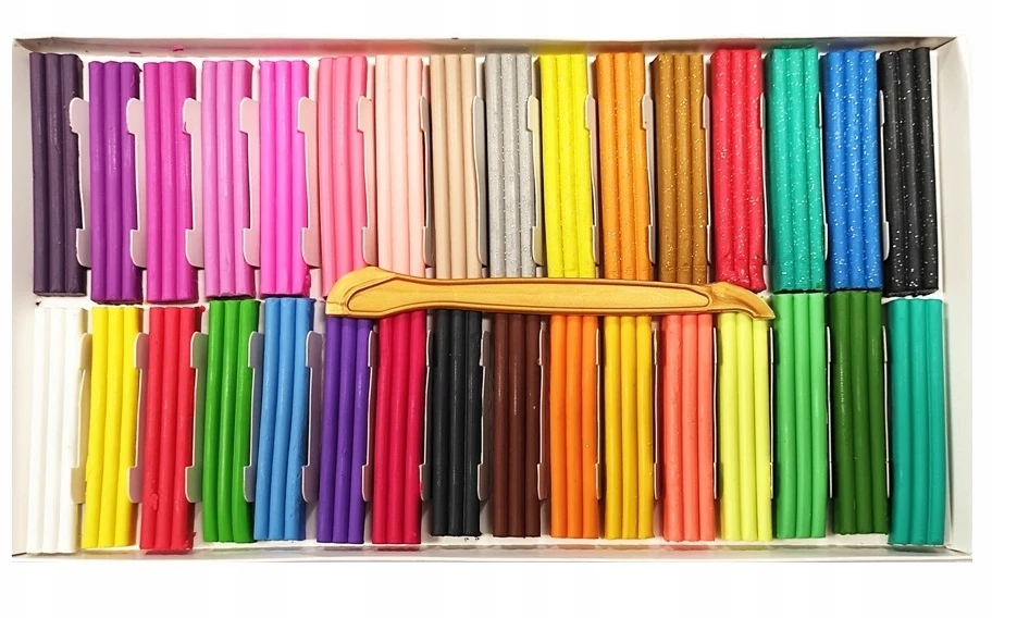Herlitz Koma Plast Plastelinos rinkinys 32 spalvos su blizgučiais ir fluorescencinėmis