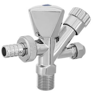 Kampinis ventilis Schell, 1/2" x 1/2" x 3/4" , kombinuotas