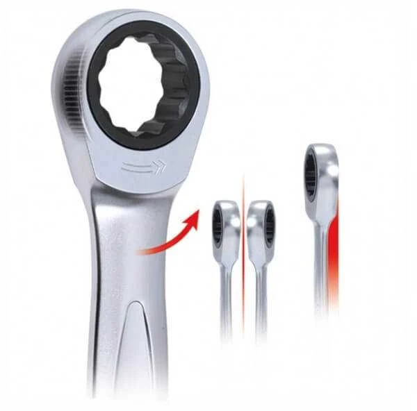 4 dalių kombinuotų terkšlinių raktų rinkinys KS TOOLS GEARplus 24-32mm