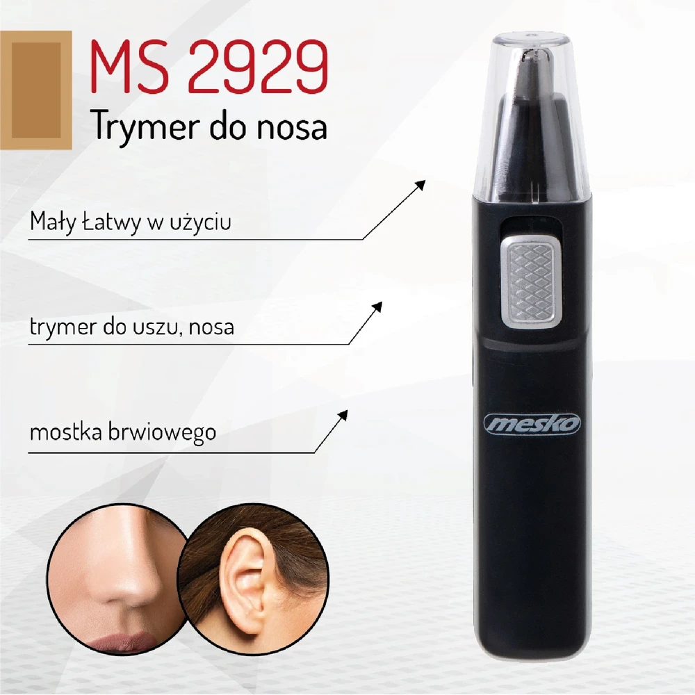 Mesko | Nose trimmer | MS 2929 | Nose/Ear trimmer | Juodas