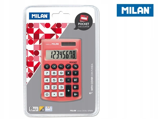 Kompaktiškas skaičiuotuvas Milan Pocket Touch, raudonas