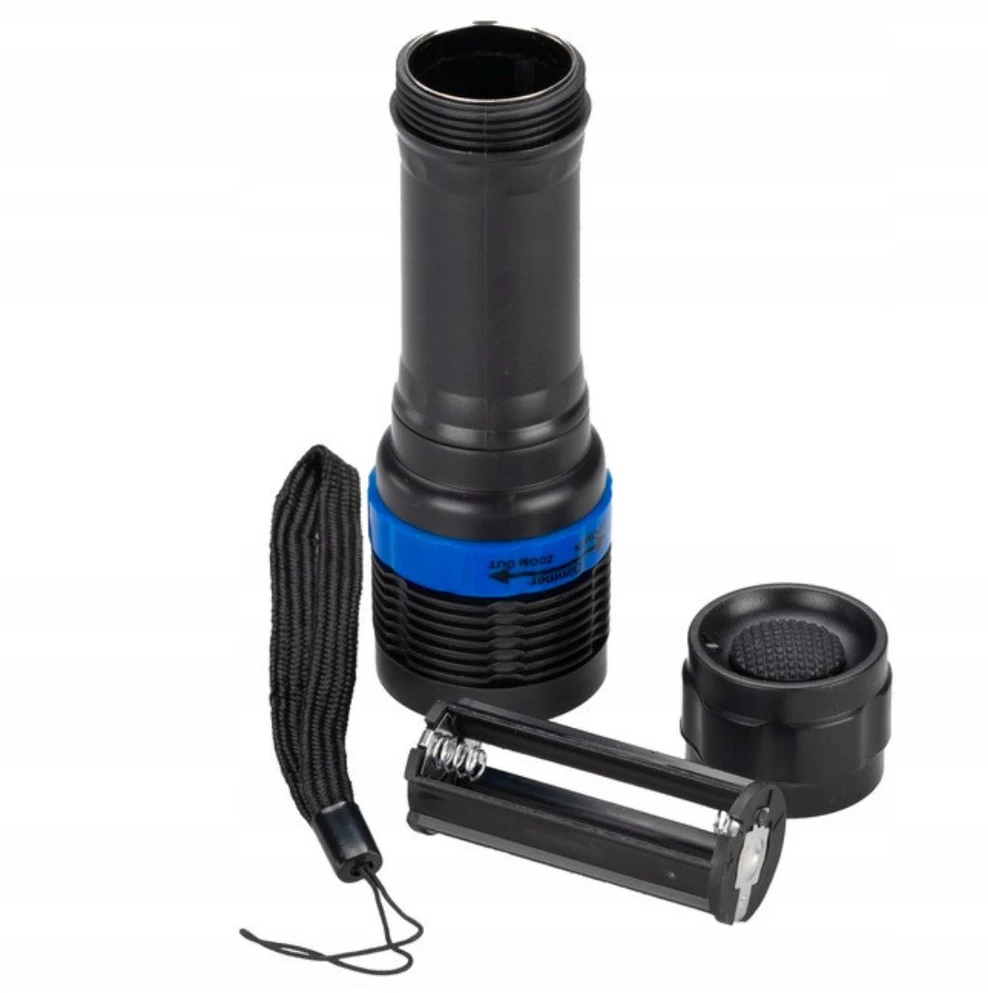 Kompaktiškas taktinis kišeninis žibintuvėlis su ZOOM, SMD LED objektyvu