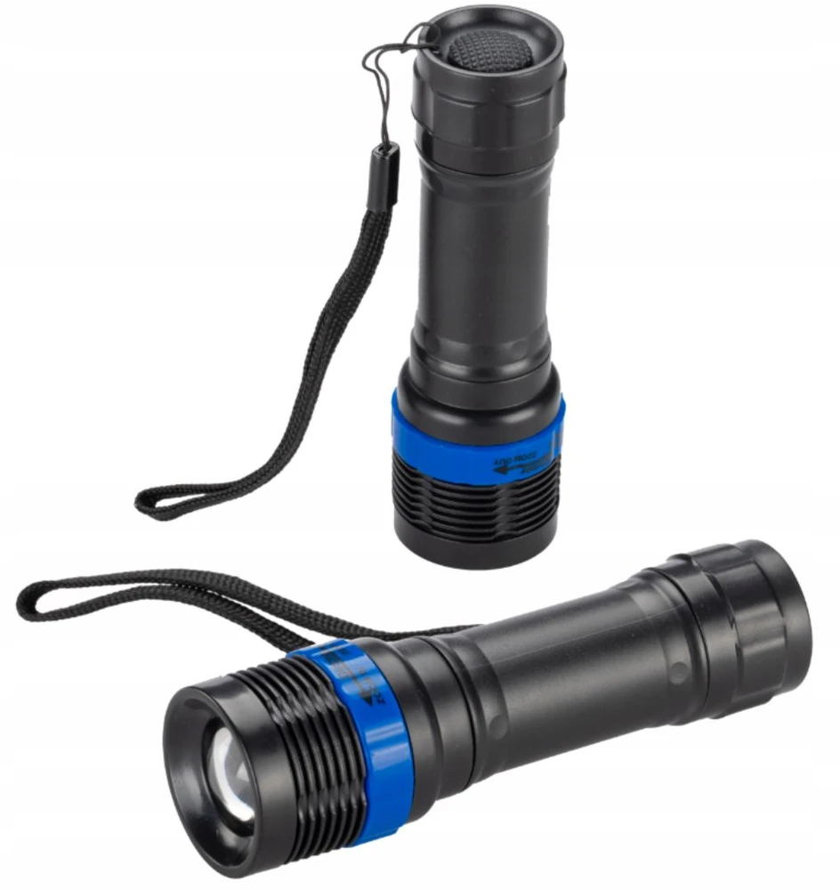Kompaktiškas taktinis kišeninis žibintuvėlis su ZOOM, SMD LED objektyvu