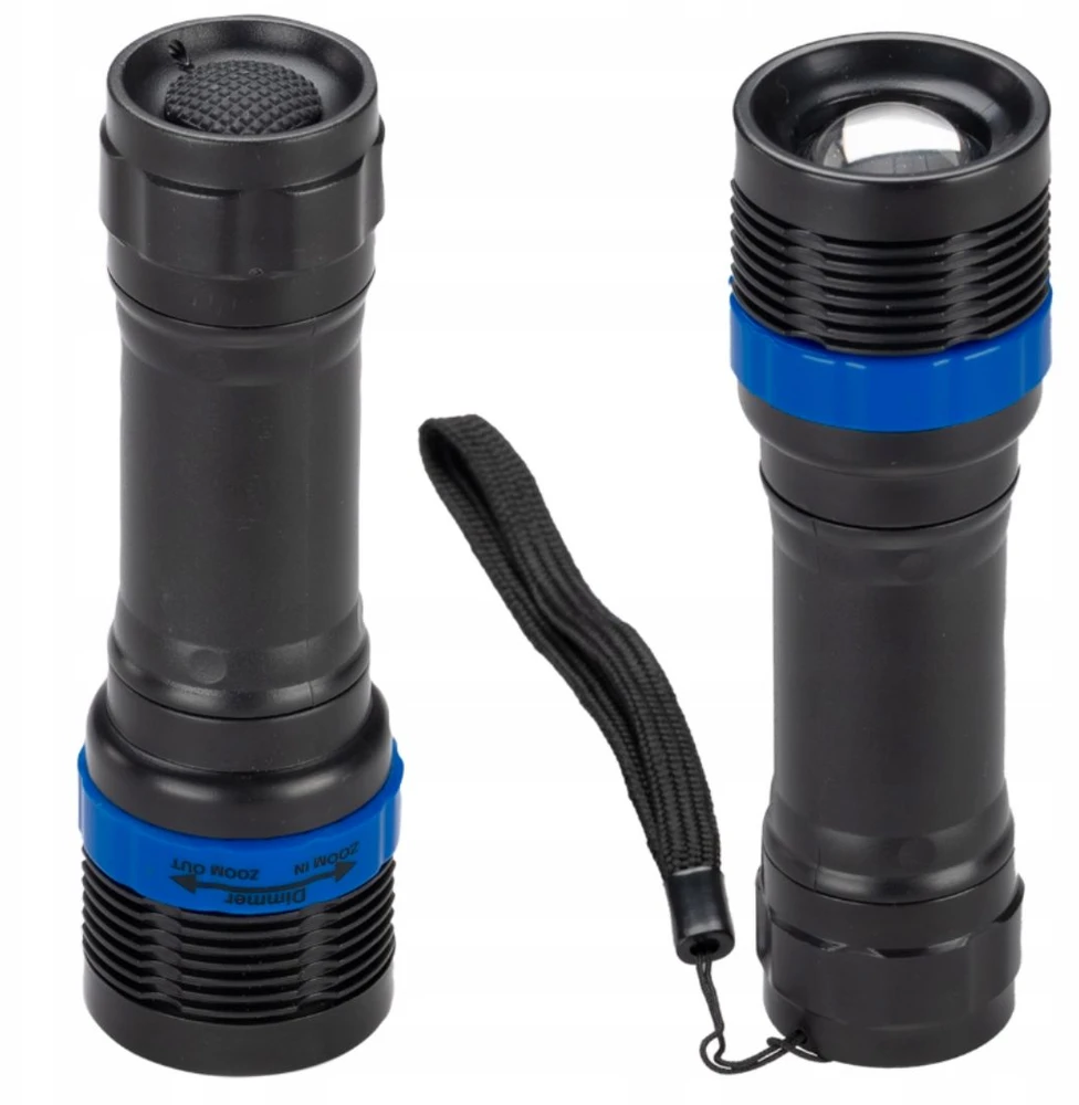 Kompaktiškas taktinis kišeninis žibintuvėlis su ZOOM, SMD LED objektyvu