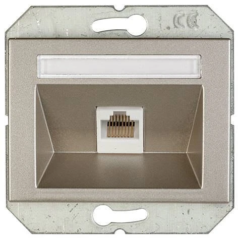 Kompiuterio lizdas VILMA XP 500 be rėmelio, 2 vietų (2xRJ45 CAT5E UTP), antracito spalvos