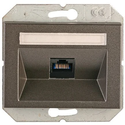 Kompiuterio lizdas VILMA XP 500 be rėmelio, 2 vietų (2xRJ45 CAT5E UTP), antracito spalvos