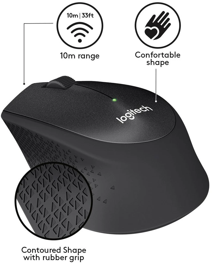 Belaidė pelė Logitech M330 Silent Plus, raudona