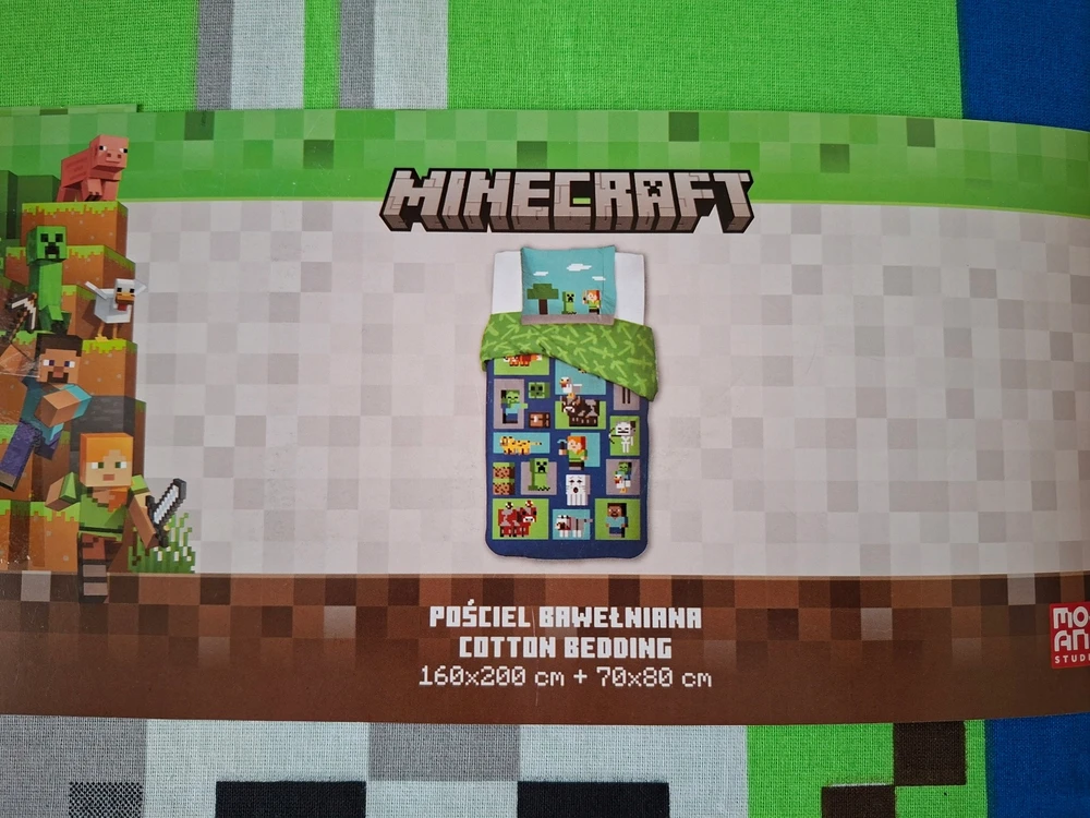 KOMPLET POŚCIELI MINECRAFT 160 X 200 Patalynė 100% BAWEŁNA CARBOTEX