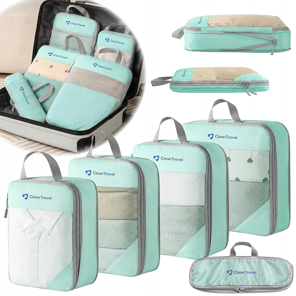 Kompresinio organizatoriaus rinkinys lagaminams pakuoti CIRON TRAVEL krepšiai 5 vnt