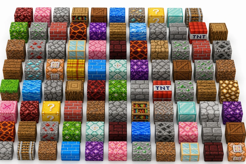 Konave Pixele 3D magnetiniai blokeliai 154 vnt. + 4 figūrėlės blokelių RINKINYS