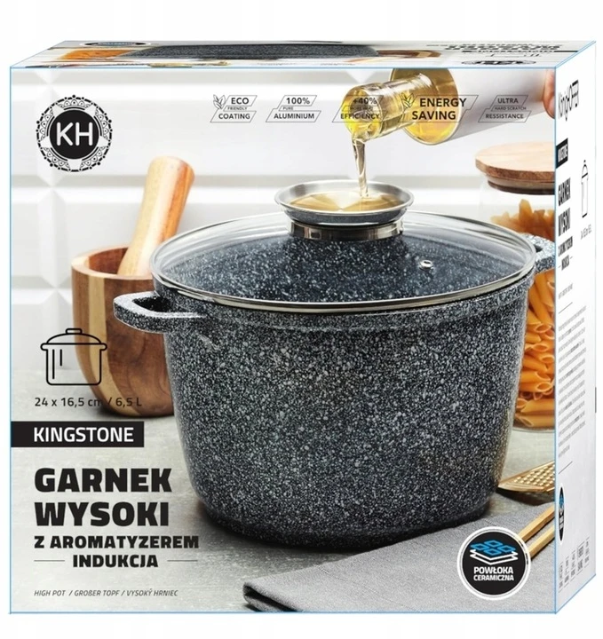 Konighoffer Keramikos puodas 6.5l su dangčiu, indukcijai, dujoms, orkaitei