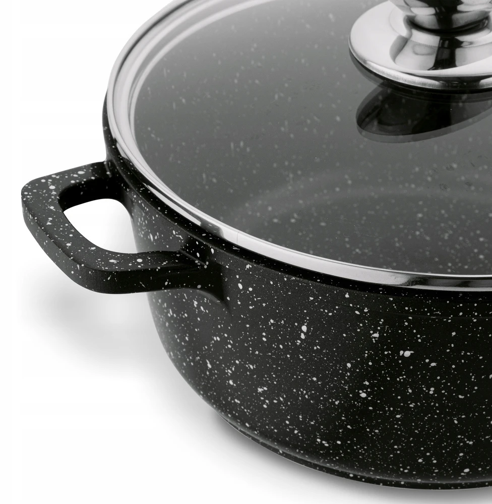Konighoffer Mažas marmurinis nepridegantis puodas SU dangteliu 2,4 l 20 cm indukcinis