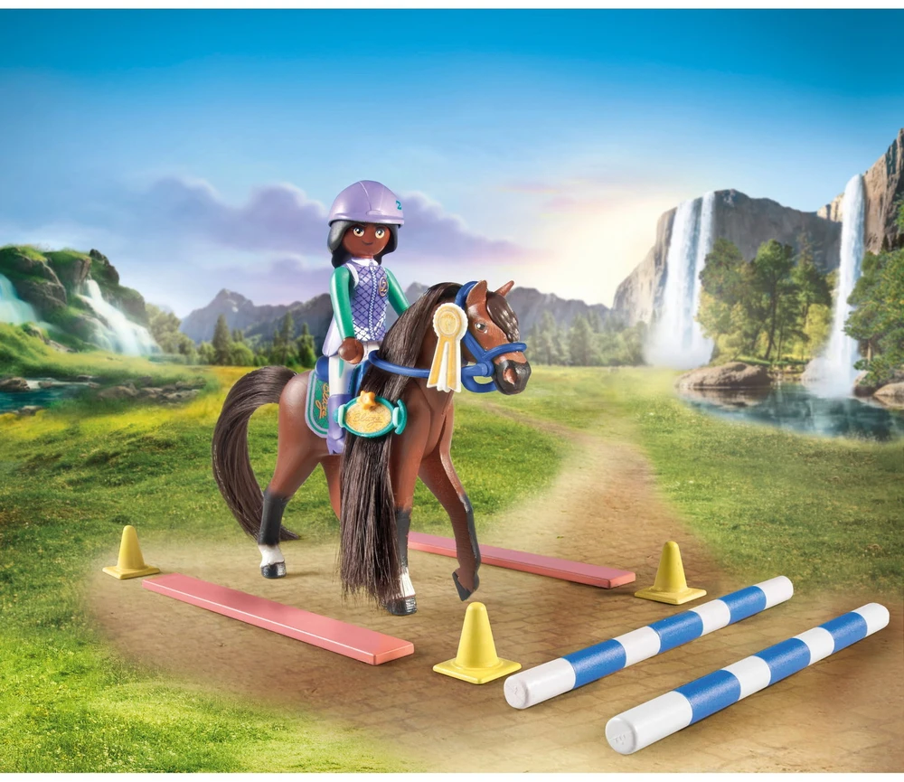 PLAYMOBIL WORLD OF HORSES Konkūro arena su Zoe ir Blaze 71355