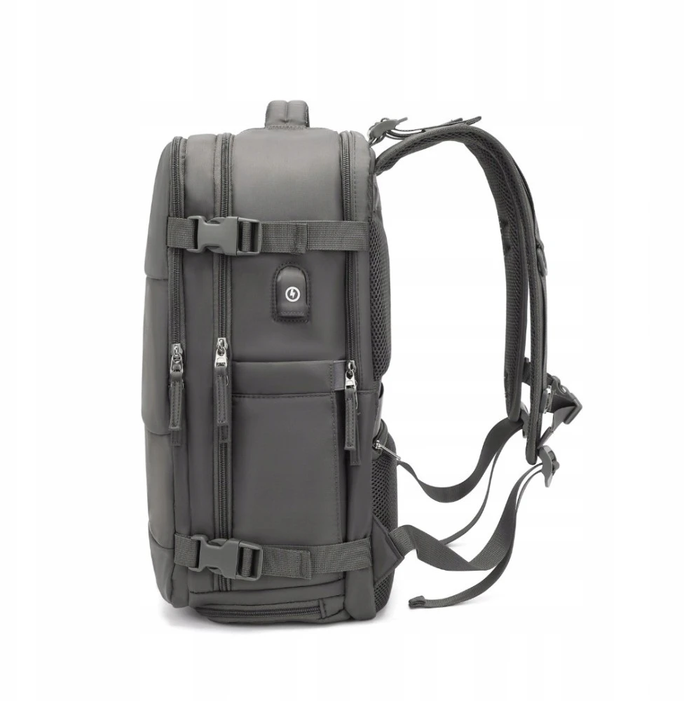 Kono Kelioninis lėktuvo kuprinė 40x30x20cm, 25l, su Usb, pilka