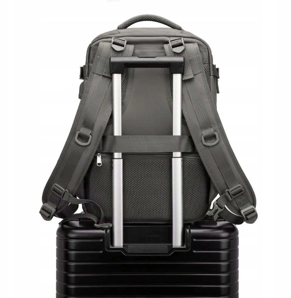 Kono Kelioninis lėktuvo kuprinė 40x30x20cm, 25l, su Usb, pilka