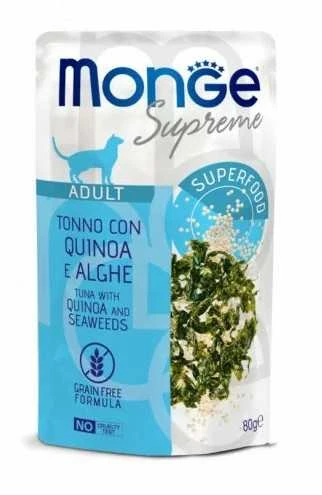 Monge SUPREME - Cat Wet Pouches su tunu, kvinoja ir jūros dumbliais - suaugusioms katėms (80g)