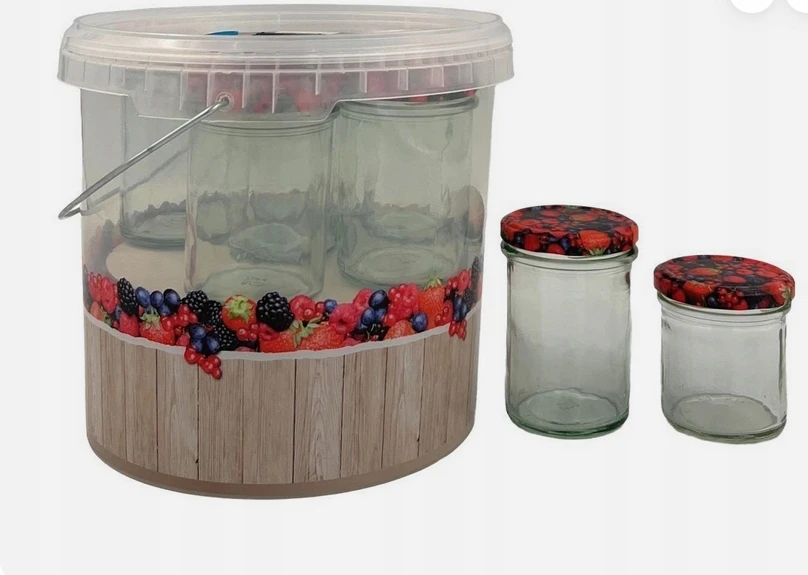 Konservavimo indelių rinkinys kibire, 12 vnt. 165 ml / 230 ml