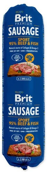 BRIT PREMIUM Dog dešra SPORT su jautiena, ryžiais ir žuvimi 800g